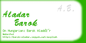 aladar barok business card